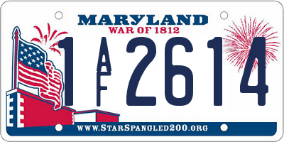 MD license plate 1AF2614