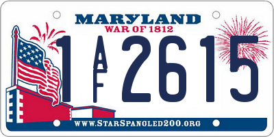MD license plate 1AF2615