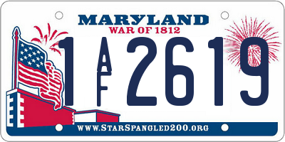 MD license plate 1AF2619