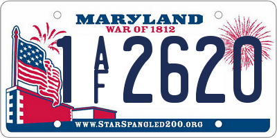 MD license plate 1AF2620