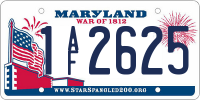 MD license plate 1AF2625