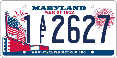MD license plate 1AF2627