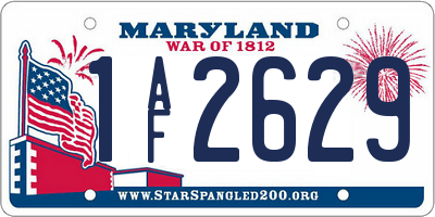MD license plate 1AF2629