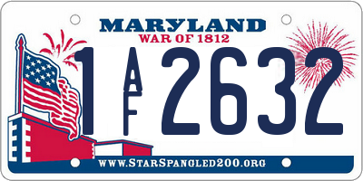 MD license plate 1AF2632