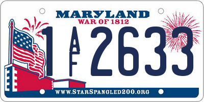 MD license plate 1AF2633