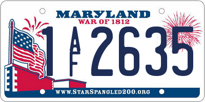MD license plate 1AF2635
