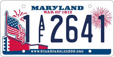 MD license plate 1AF2641