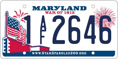 MD license plate 1AF2646