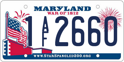 MD license plate 1AF2660