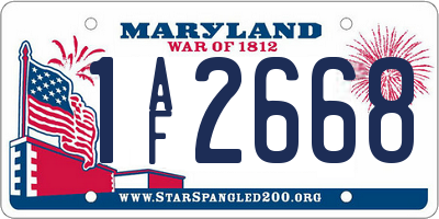 MD license plate 1AF2668