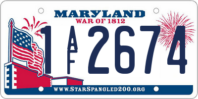 MD license plate 1AF2674