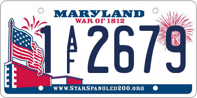 MD license plate 1AF2679