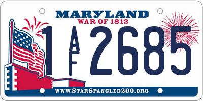 MD license plate 1AF2685