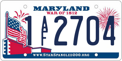 MD license plate 1AF2704