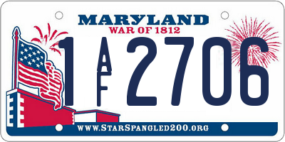 MD license plate 1AF2706