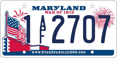 MD license plate 1AF2707