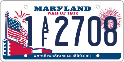 MD license plate 1AF2708