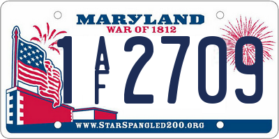 MD license plate 1AF2709