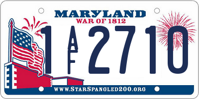 MD license plate 1AF2710