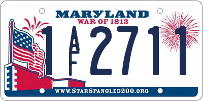 MD license plate 1AF2711