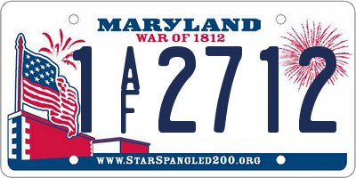 MD license plate 1AF2712