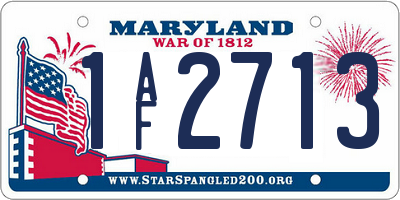 MD license plate 1AF2713