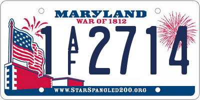 MD license plate 1AF2714