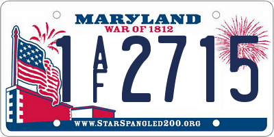MD license plate 1AF2715