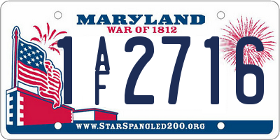 MD license plate 1AF2716