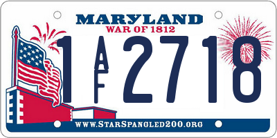 MD license plate 1AF2718