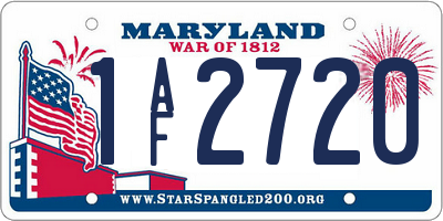 MD license plate 1AF2720