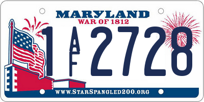 MD license plate 1AF2728