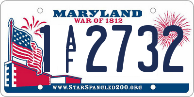 MD license plate 1AF2732