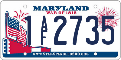 MD license plate 1AF2735