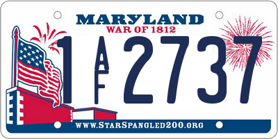 MD license plate 1AF2737