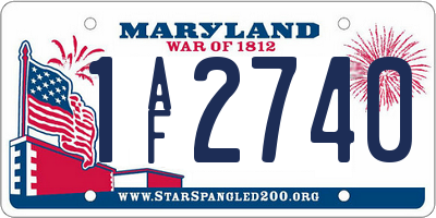 MD license plate 1AF2740