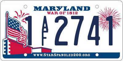 MD license plate 1AF2741