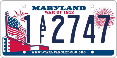 MD license plate 1AF2747