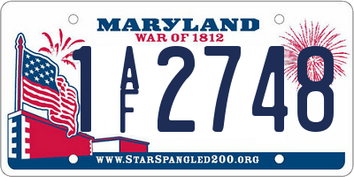 MD license plate 1AF2748