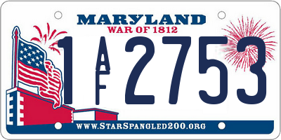 MD license plate 1AF2753