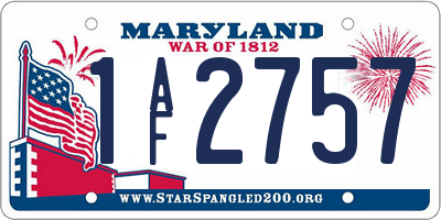 MD license plate 1AF2757