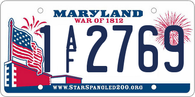 MD license plate 1AF2769
