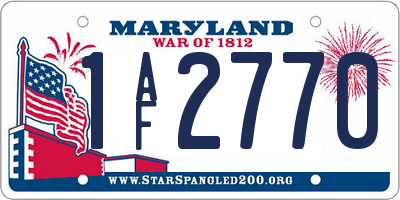 MD license plate 1AF2770
