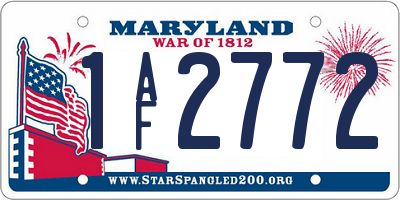 MD license plate 1AF2772
