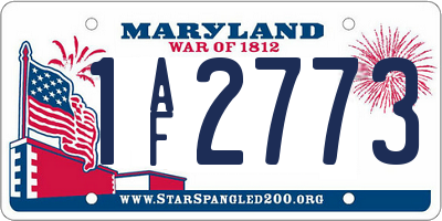 MD license plate 1AF2773