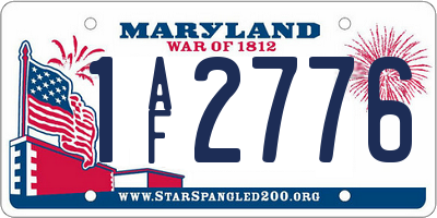 MD license plate 1AF2776