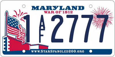 MD license plate 1AF2777