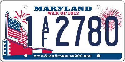 MD license plate 1AF2780