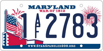MD license plate 1AF2783