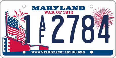 MD license plate 1AF2784